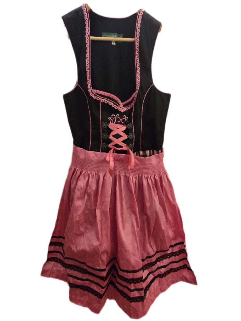 Country Line Authentic Black and Plaid German Dirndl / Tracht  Size EU38